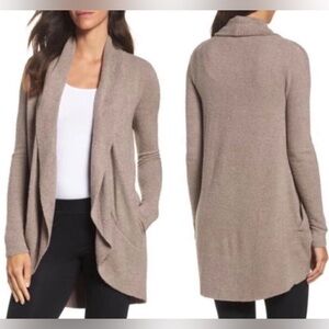 Barefoot Dreams Tan CozyChic Lite Knit Circle Cardigan w/ Pockets | Sz XS